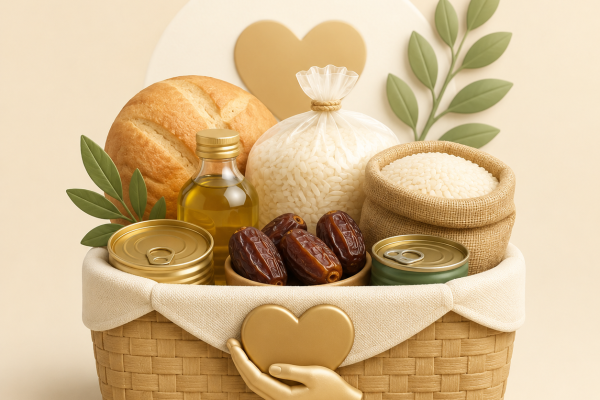 توزيع سلال غذائية للأسر المستفيدة